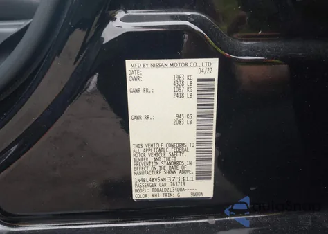 2022 Nissan Altima S Fwd из США, поврежденный, VIN 1N4BL4BV5NN373311